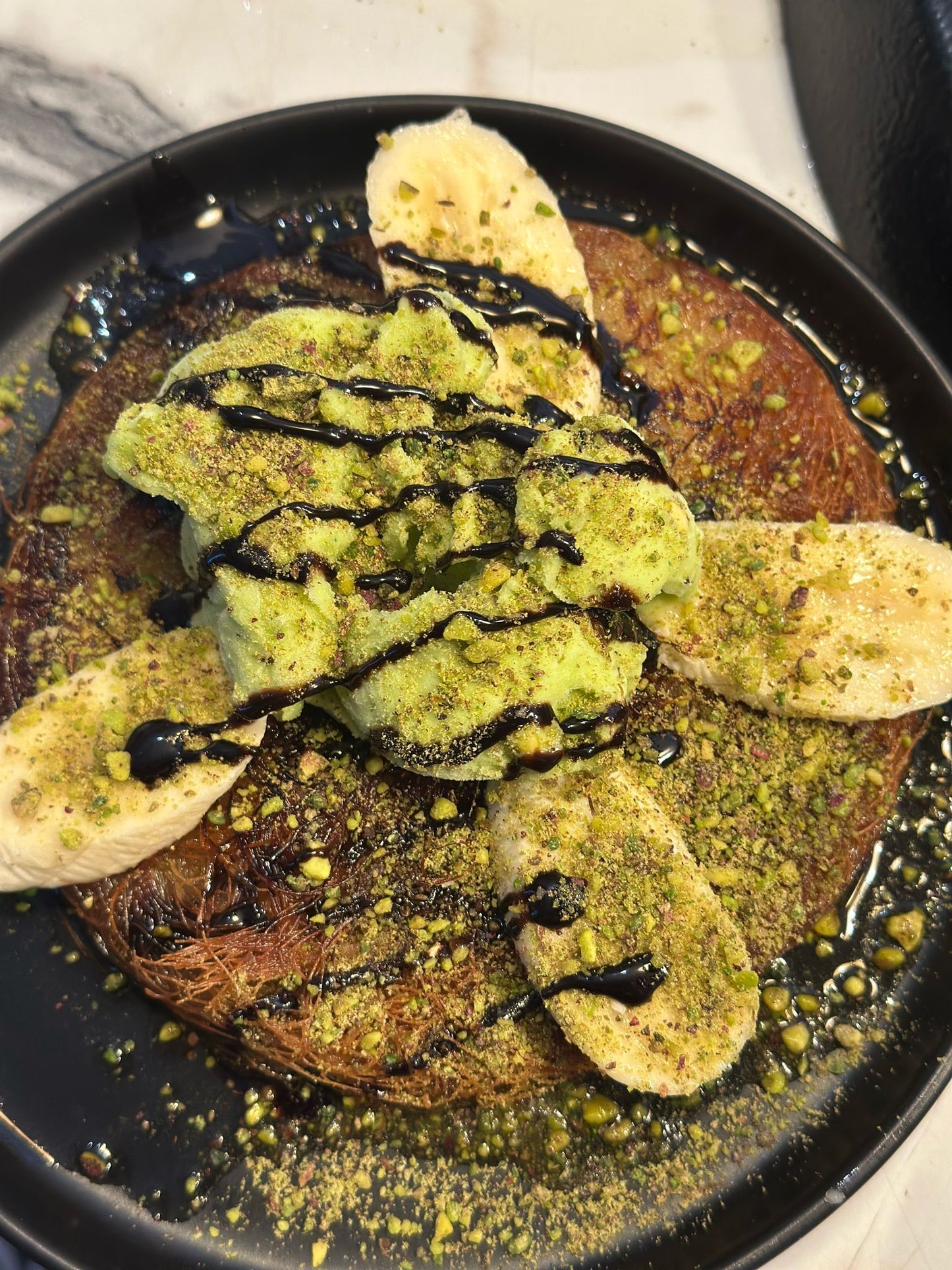 Knafeh cu inghetata si banane